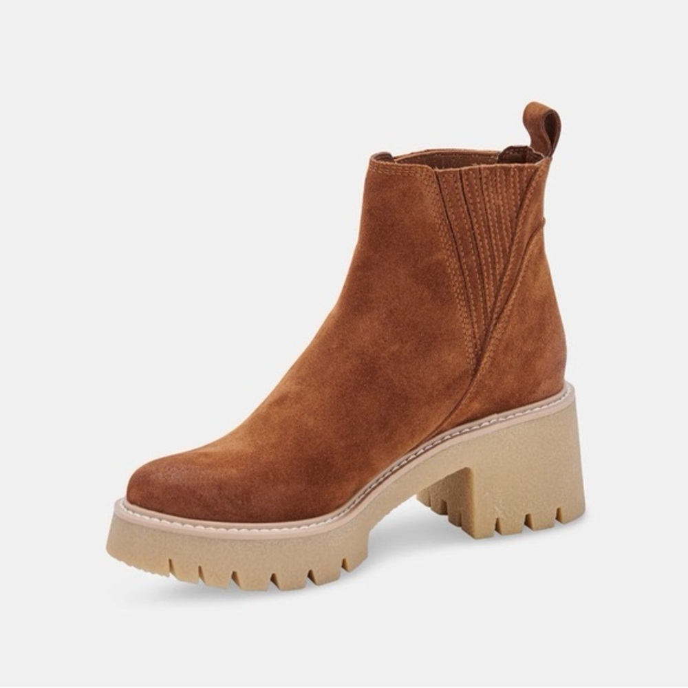 Dolce Vita Tan Suede Ankle Booties
